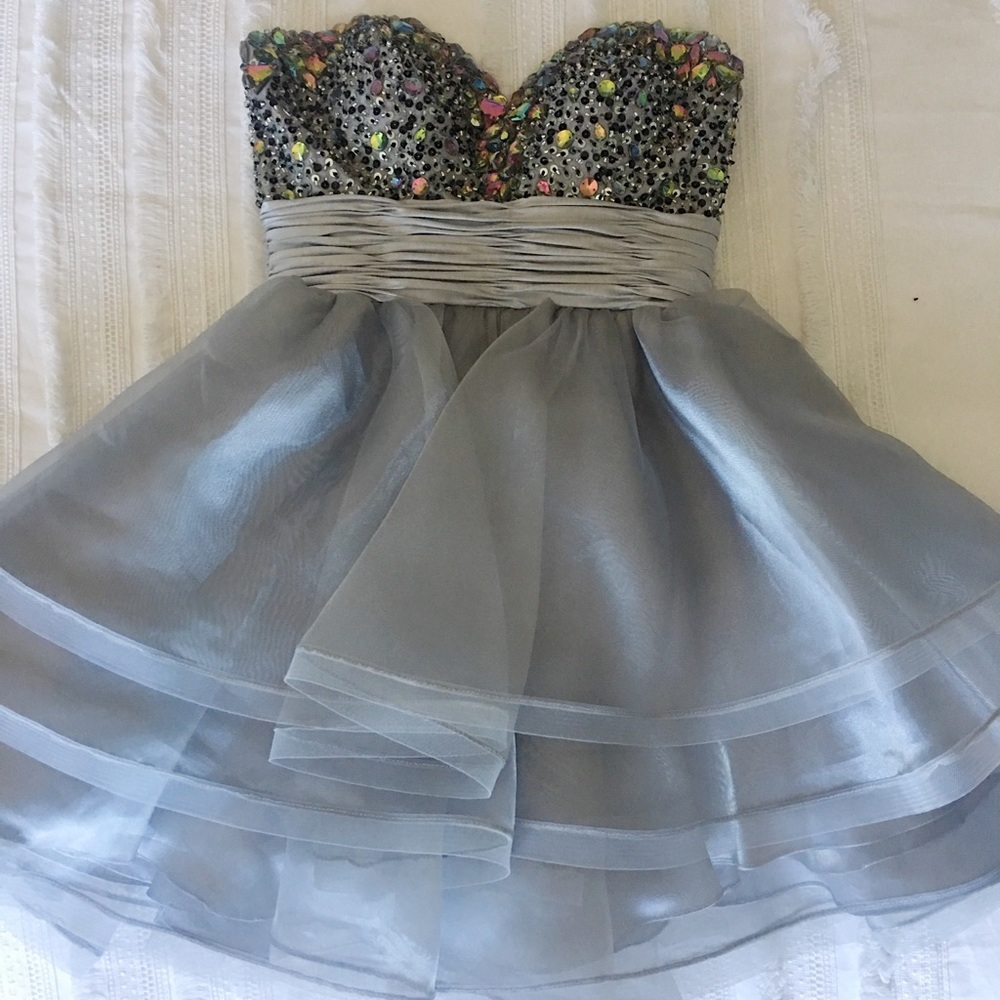 silver formal dress